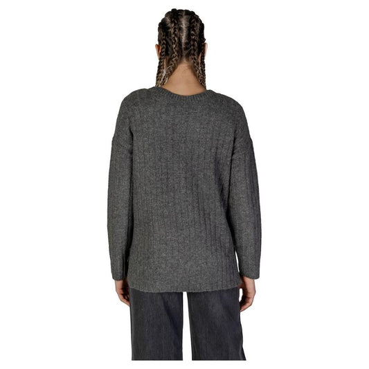 Vila Clothes Gray Acrylic Sweater Vila Clothes Dark Slate Gray