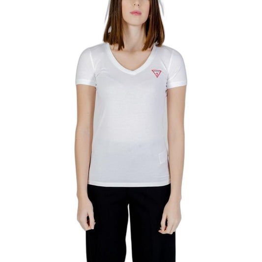 Guess White Cotton Tops & T-Shirt Guess Light Gray