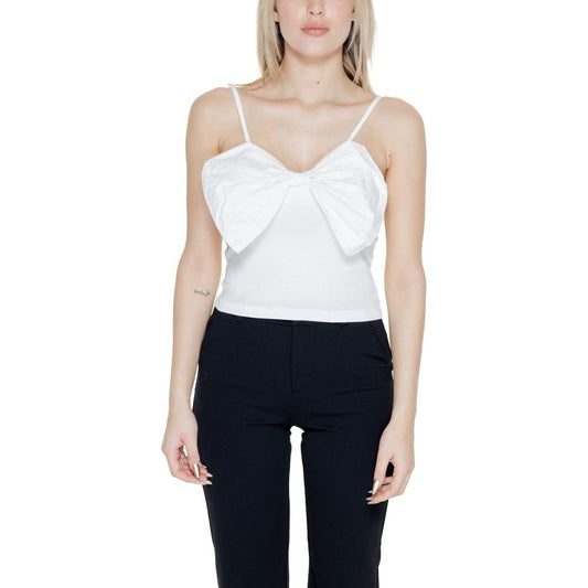 Only White Organic Cotton Tops & T-Shirt Only Light Gray