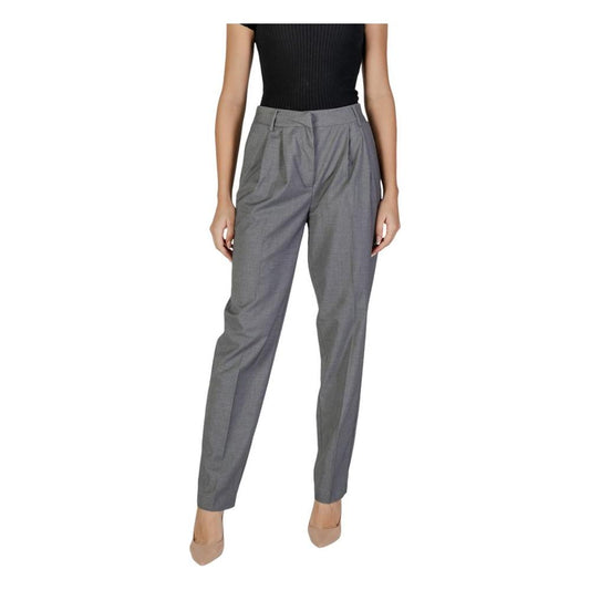 Vila Clothes Gray Polyester Jeans & Pant Vila Clothes Dim Gray