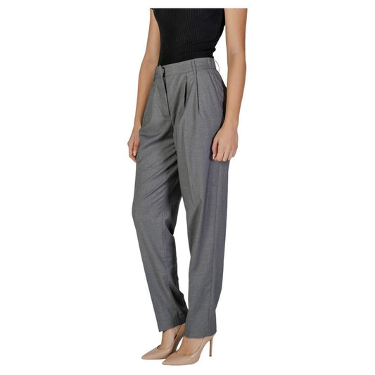 Vila Clothes Gray Polyester Jeans & Pant Vila Clothes Dim Gray