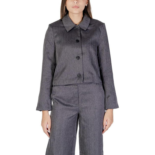 Jacqueline De Yong Gray Polyester Suits & Blazer Jacqueline De Yong Dim Gray