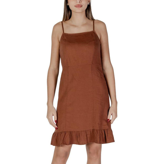 B.Young Brown Linen Dress B.Young Sienna