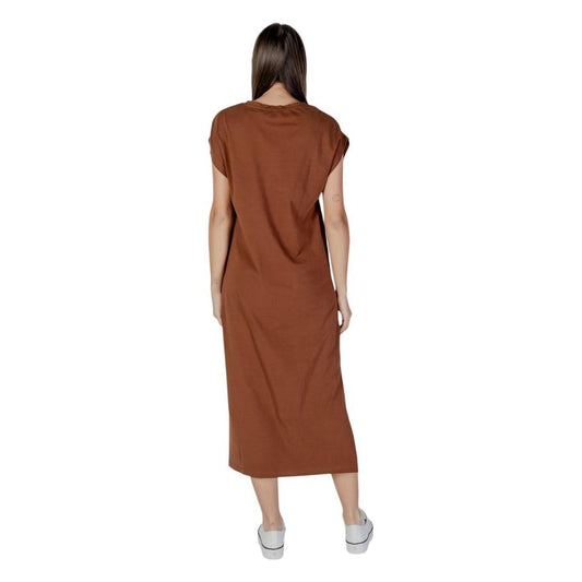 B.Young Brown Cotton Dress B.Young Saddle Brown