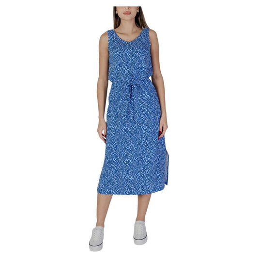 B.Young White Cotton Dress B.Young Dark Slate Blue
