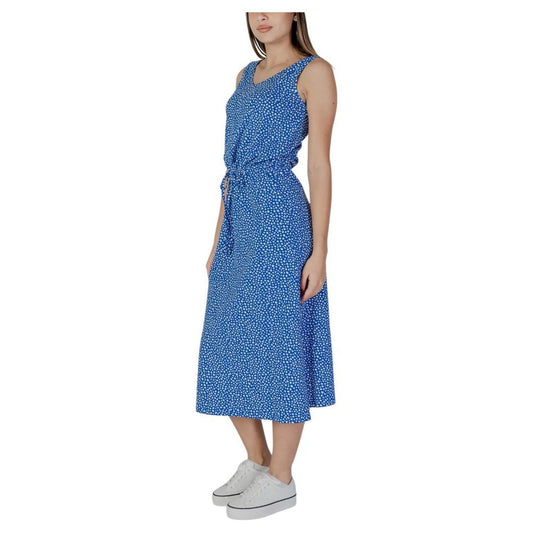 B.Young White Cotton Dress B.Young Dark Slate Blue