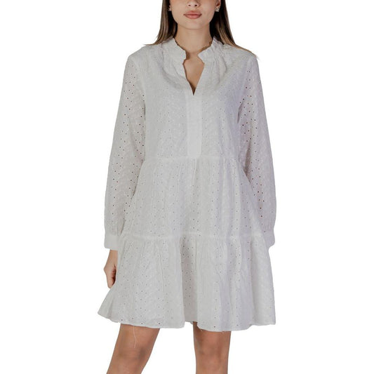 B.Young White Cotton Dress B.Young Gray
