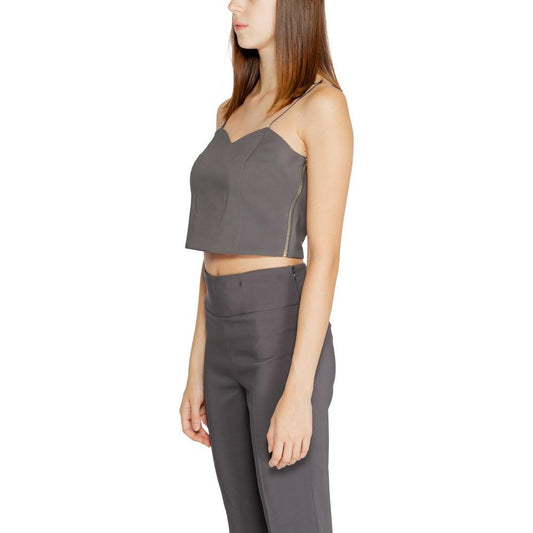 Rinascimento Gray Polyester Tops & T-Shirt Rinascimento Dim Gray