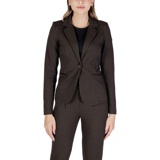 ICHI Brown Polyester Suits & Blazer ICHI Dark Slate Gray