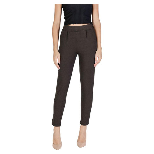 ICHI Brown Polyester Jeans & Pant ICHI Tan