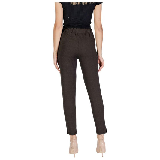 ICHI Brown Polyester Jeans & Pant ICHI Dark Slate Gray