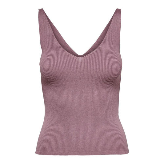 Jacqueline De Yong Purple Viscose Tops & T-Shirt Jacqueline De Yong Rosy Brown