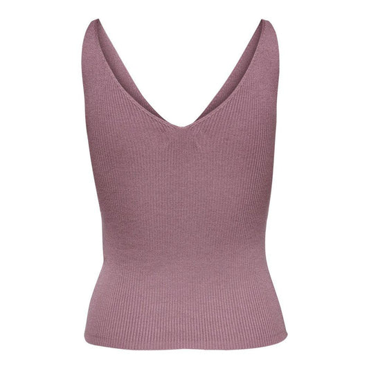Jacqueline De Yong Purple Viscose Tops & T-Shirt Jacqueline De Yong Slate Gray