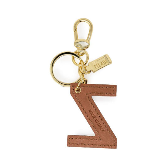 Alviero Martini Prima Classe Beige Leather Keychain Alviero Martini Prima Classe Sienna