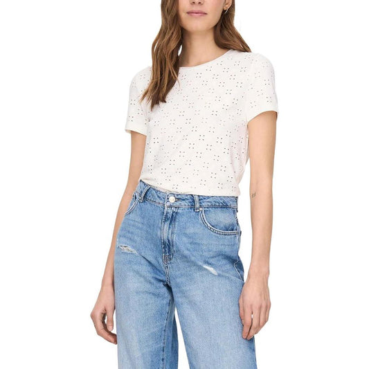 Jacqueline De Yong White Polyester Tops & T-Shirt Jacqueline De Yong Light Gray
