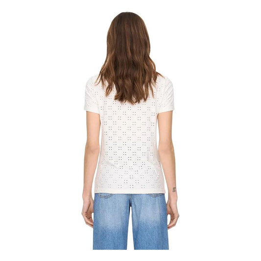 Jacqueline De Yong White Polyester Tops & T-Shirt Jacqueline De Yong Light Gray