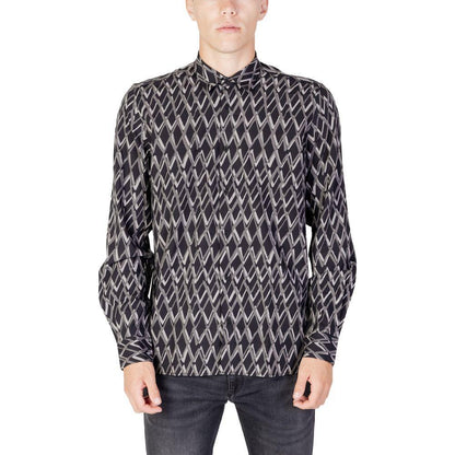Antony Morato Black Cotton Pattern Shirt