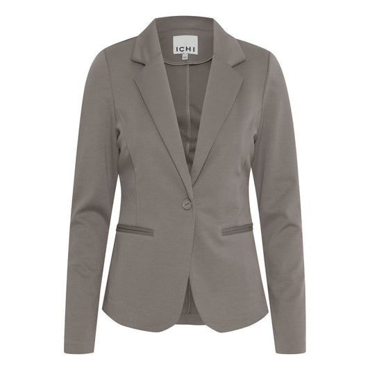 ICHI Gray Polyester Suits & Blazer ICHI Dim Gray