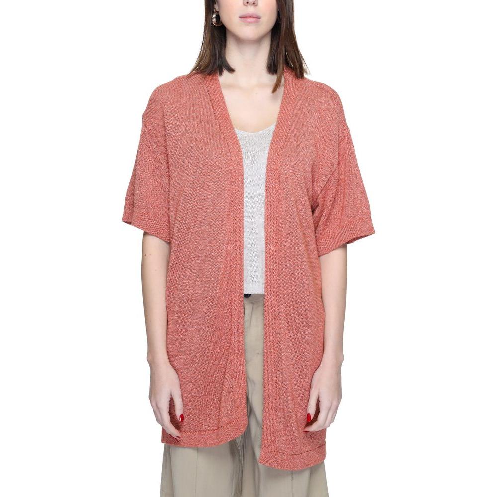 Jacqueline De Yong Red Recycled Cotton Cardigan