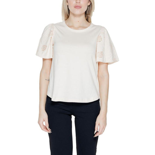 Jacqueline De Yong White Cotton Tops & T-Shirt Jacqueline De Yong Black