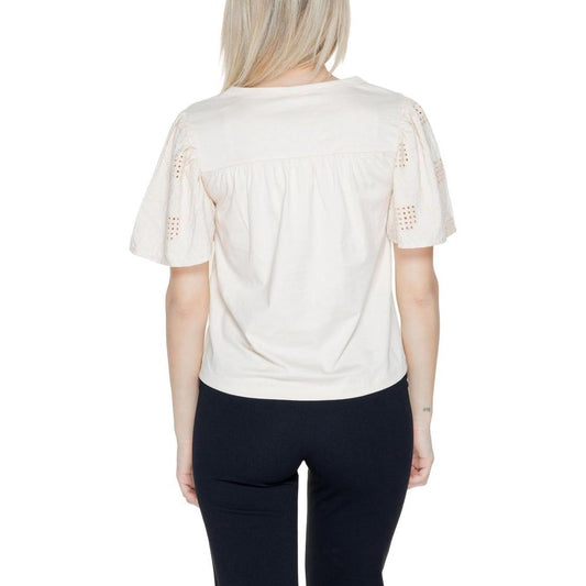 Jacqueline De Yong White Cotton Tops & T-Shirt Jacqueline De Yong Black