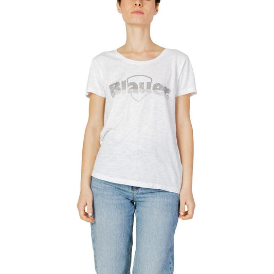 Blauer White Cotton Tops & T-Shirt Blauer Light Gray