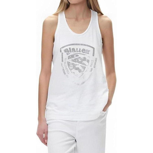 Blauer White Cotton Tops & T-Shirt Blauer Light Gray