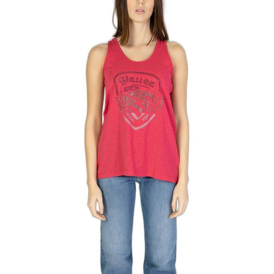 Blauer Blauer Pink Cotton Tops & T-Shirt BL-13445501373-IT38|XS