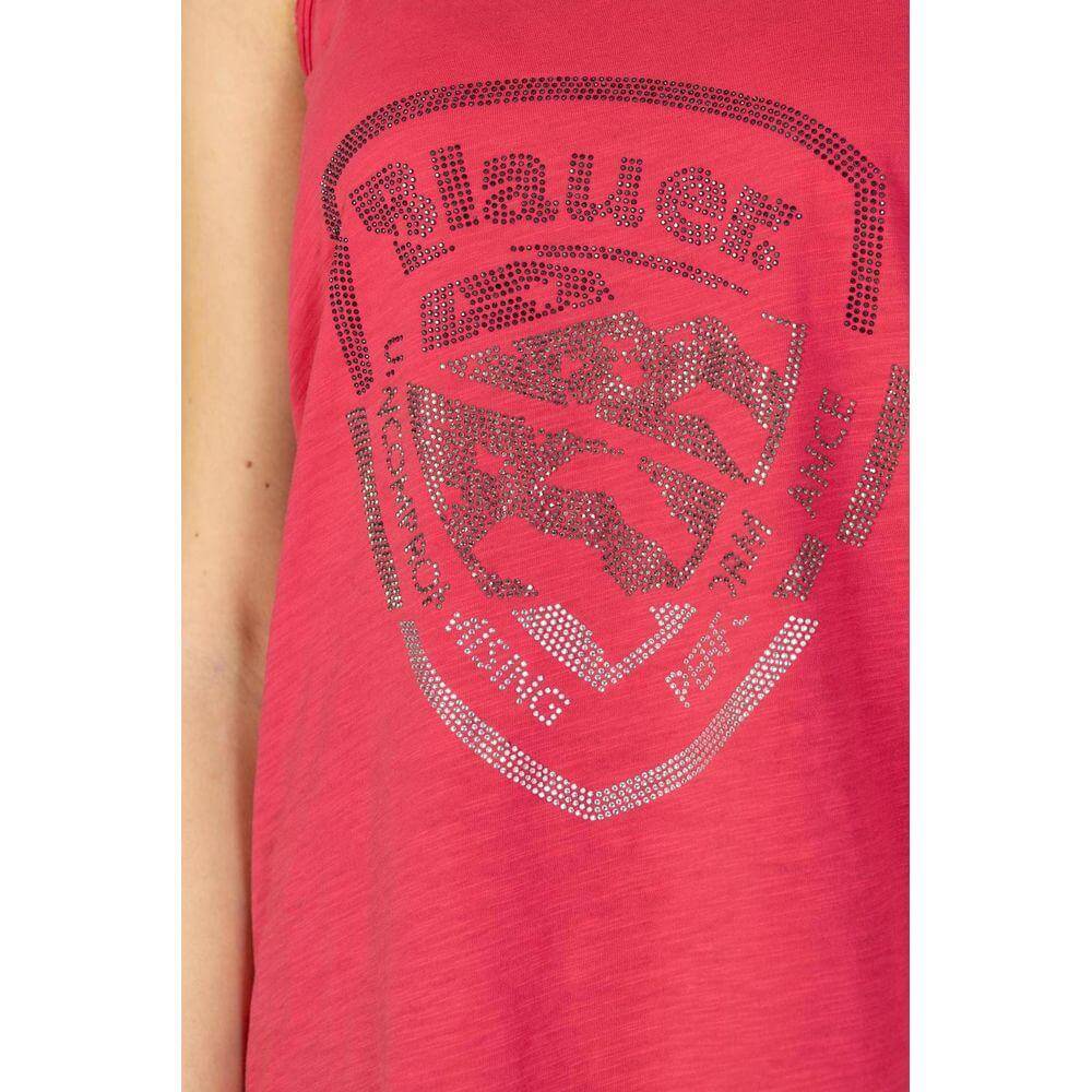 Blauer Pink Cotton Tank Top BL-13445501373-XL