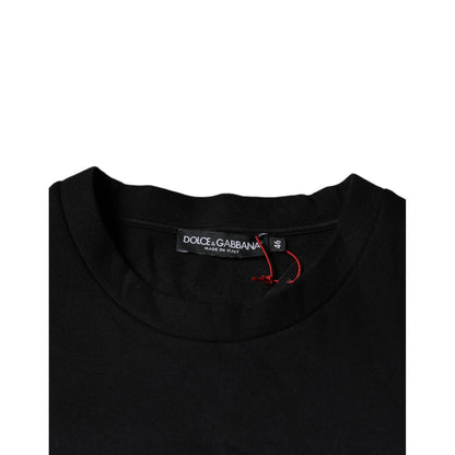 Dolce & Gabbana Black Leopard Cotton Short Sleeves T-shirt