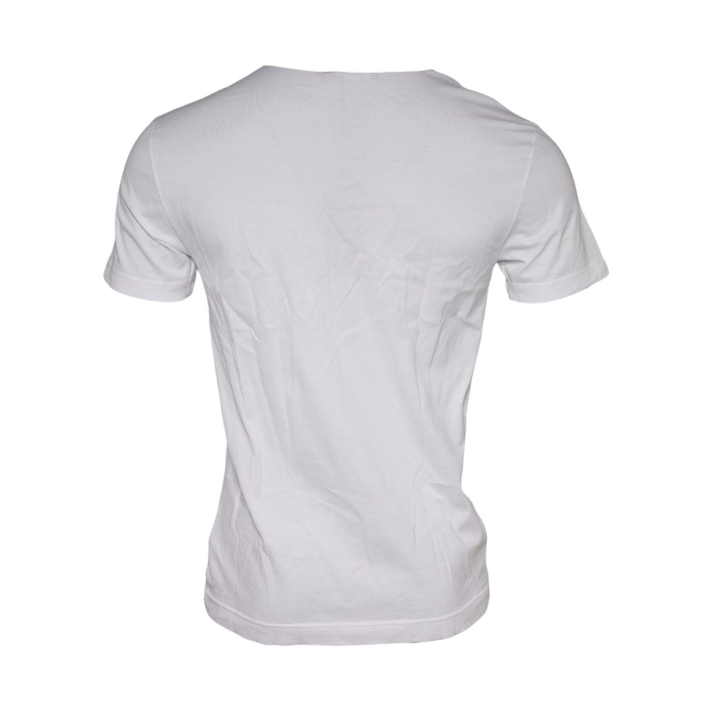 Dolce & Gabbana White Graphic Print Cotton Crew Neck T-shirt