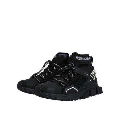 Dolce & Gabbana Black Sorrento Logo Men Sneakers Socks Shoes