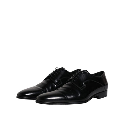 Dolce & Gabbana Black Leather Lace Up Derby Formal Shoes