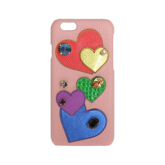 Dolce & Gabbana Chic Pink Leather Crystal iPhone Case Dolce & Gabbana Rosy Brown