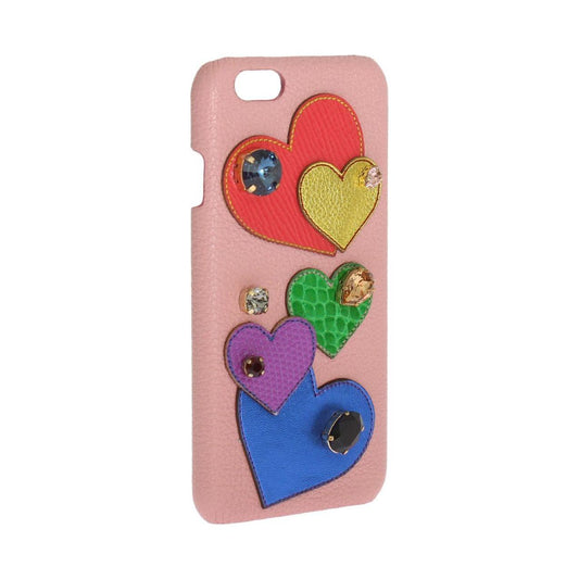 Dolce & Gabbana Chic Pink Leather Crystal iPhone Case Dolce & Gabbana Rosy Brown