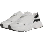 Dolce & Gabbana White Silver DAYMASTER Leather Sneakers Shoes MV6430