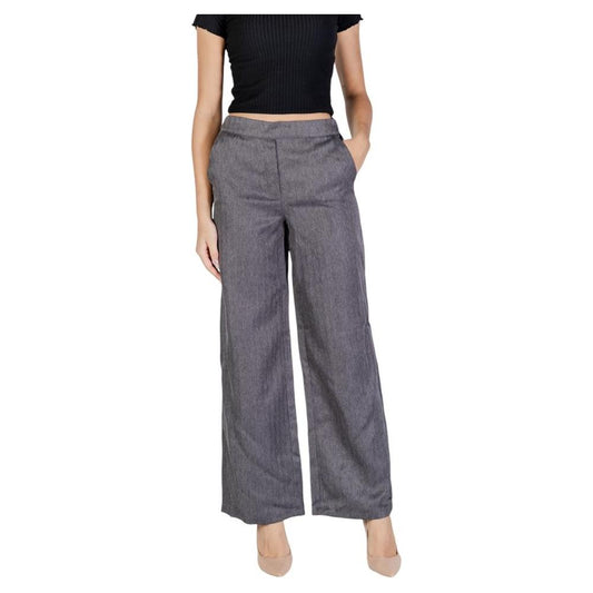 Jacqueline De Yong Gray Polyester Jeans & Pant Jacqueline De Yong Dim Gray