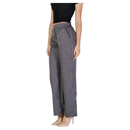 Jacqueline De Yong Gray Polyester Jeans & Pant Jacqueline De Yong Dim Gray