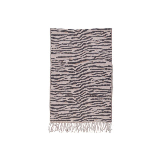 Pieces Beige Acrylic Scarf Pieces Dark Gray