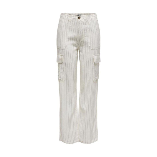 Only White Linen Jeans & Pant Only Light Gray