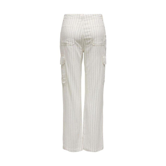 Only White Linen Jeans & Pant Only Light Gray