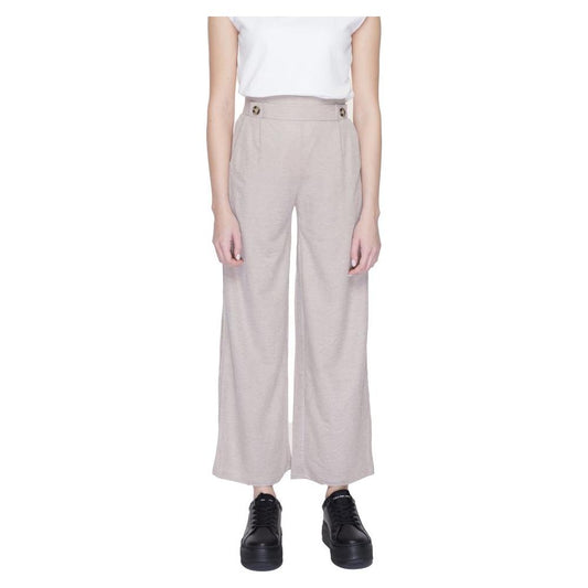 Jacqueline De Yong Gray Viscose Jeans & Pant Jacqueline De Yong Light Gray