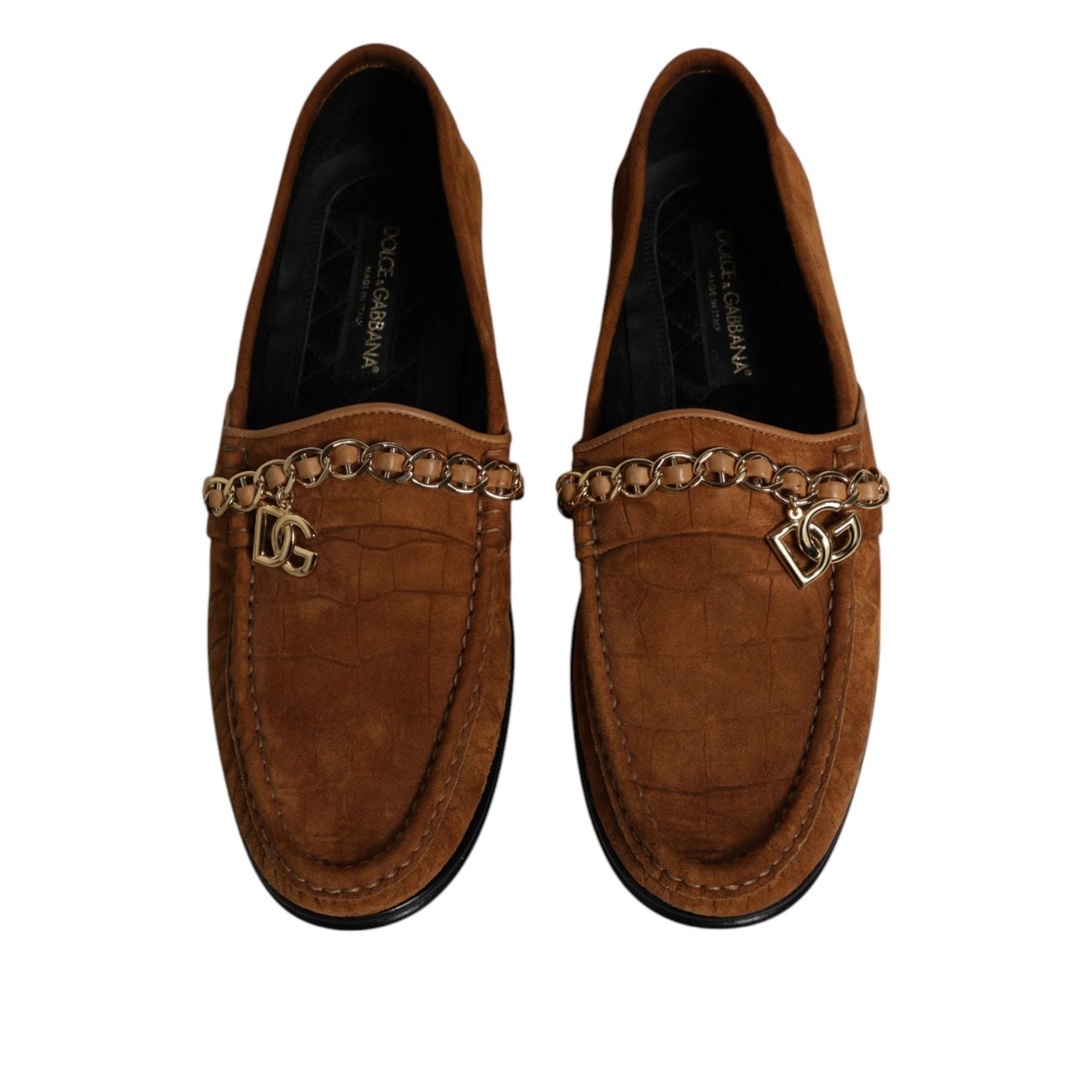 Dolce & Gabbana Brown Suede Leather Loafers Dress Shoes