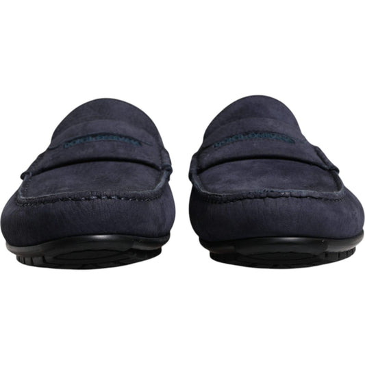 Dolce & Gabbana Dolce & Gabbana Blue Calf Leather Slip On Men Moccasin Shoes MV6580-41