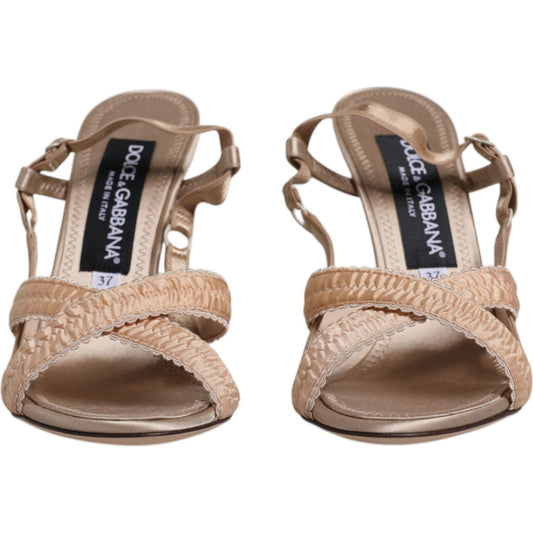 Dolce & Gabbana Dolce & Gabbana Beige Keira Slingback Heels Sandals Shoes LA11970-37 1728,67345645728,Beige,Dolce & Gabbana,EU37/US7,Material: 50% Silk 26% Nylon 13% Elastane 6% Leather 5% Zama,New with tags,Sandals - Women - Shoes,Shoes,Women,Women - Sho