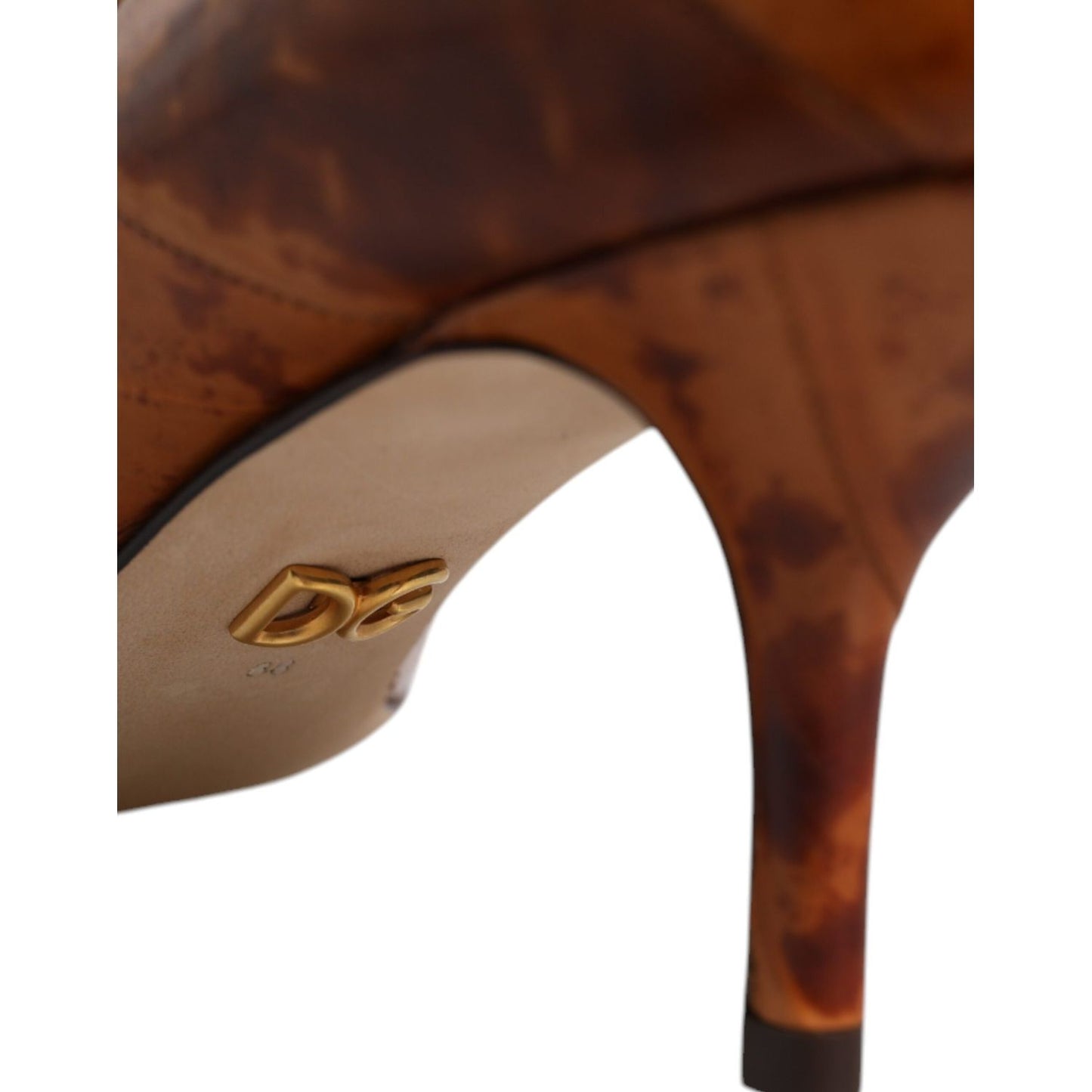 Dolce & Gabbana Brown Leather Kitten Heels Pumps Shoes