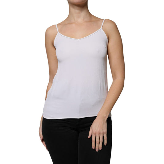 Fabiana Filippi White Spaghetti Strap Sleeveless Tank Top Fabiana Filippi Gray