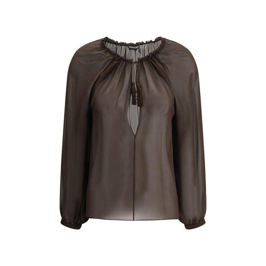 Tom Ford Georgette Blouse Tom Ford Dark Slate Gray