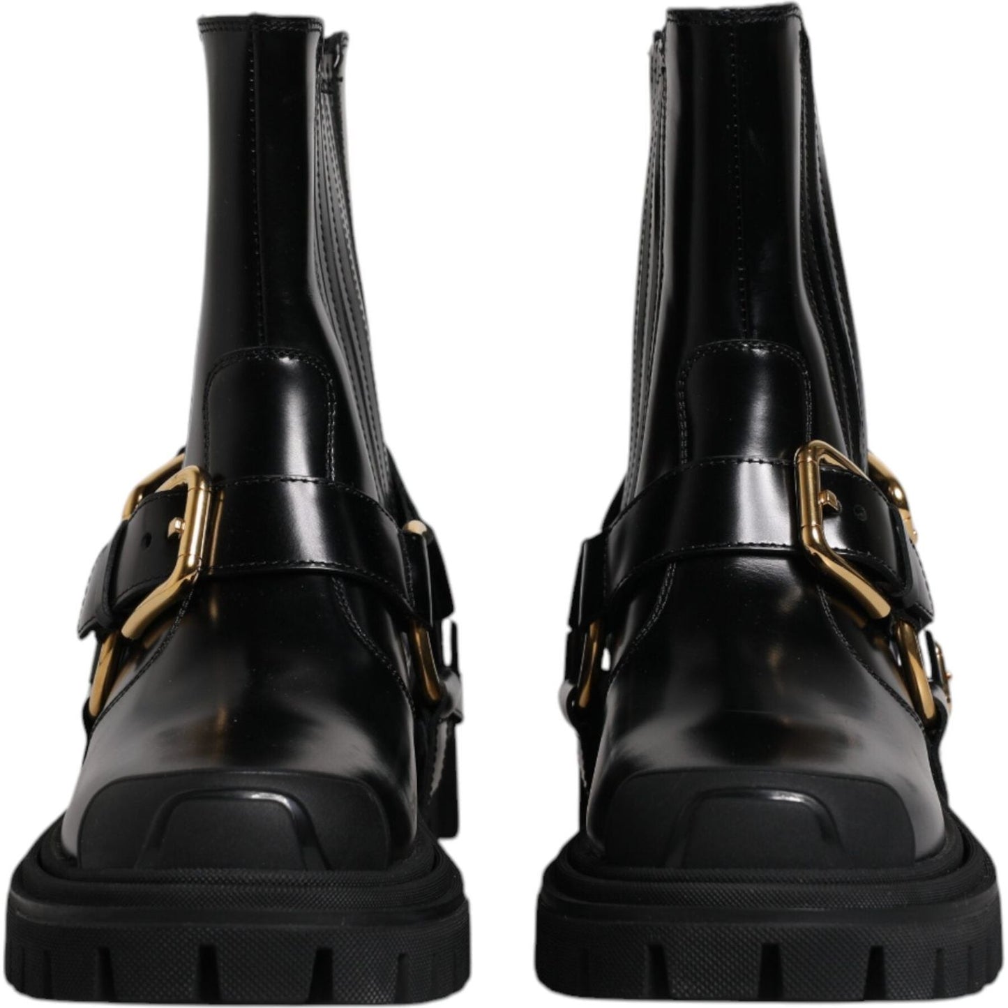 Dolce & Gabbana Black Leather Slip On Stretch Trekking Boots Shoes MV6591-37.5