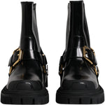 Dolce & Gabbana Black Leather Slip On Stretch Trekking Boots Shoes MV6591-37.5